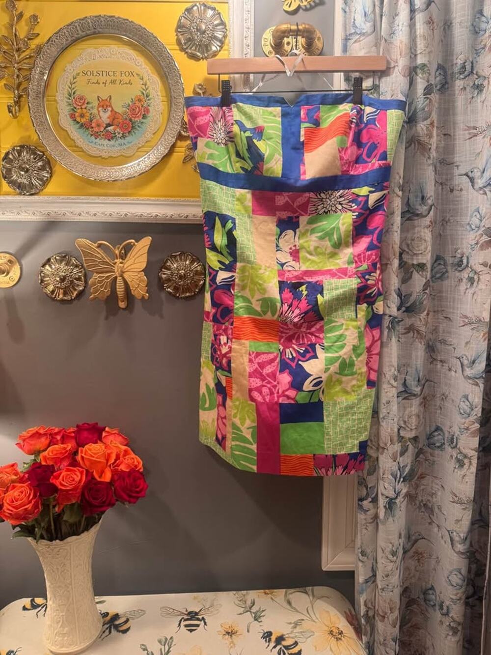Vintage Lilly Pulitzer Patchwork Floral Strapless Dress ā Size 14